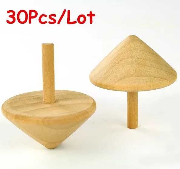 

Wholesale Baby Toys 30Pcs/Set Nature Spinning Top Wooden Toys Children Gift