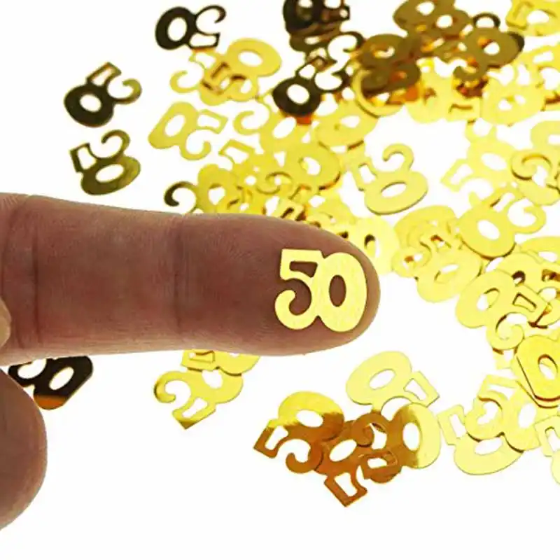 Golden 50th Aniversario Confeti De Mesa
