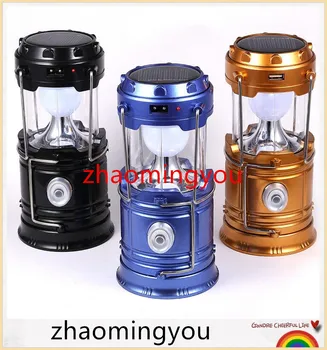 

Ultra Bright Camping Lantern Solar Rechargeable LED Portable Light for Outdoor Recreation with USB Power Bank to Charge Phones