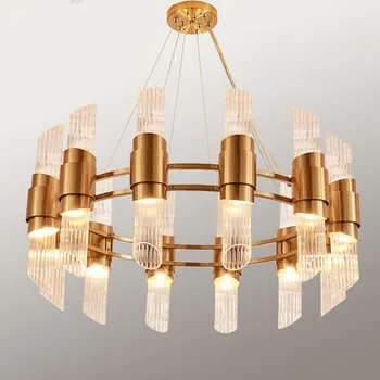 

L Postmodern chandelier simple creative living room dining room duplex building villa stair light hall model room engineering cu