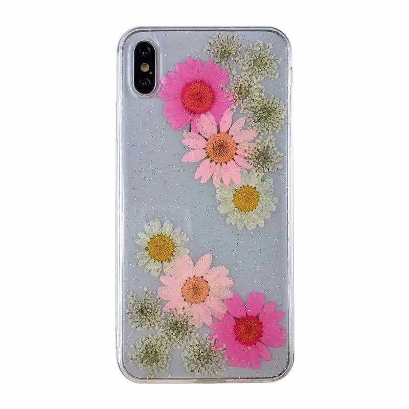 Мягкий чехол из ТПУ для iPhone X блестящий накладка с цветами 6 6S 7 8 Plus 10 XS Max XR|Бамперы|