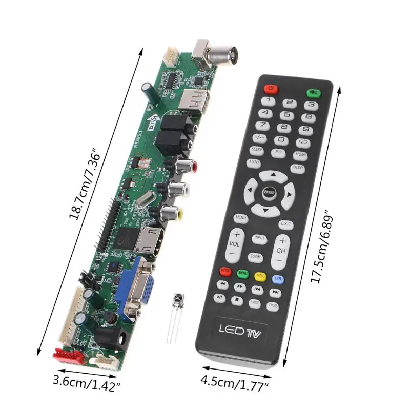 Универсальная ЖК-плата контроллера разрешение ТВ материнская плата VGA/AV/tv/USB интерфейс драйвер платы