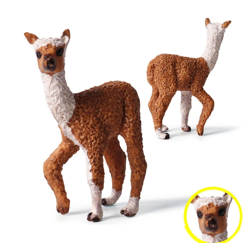 Качественная фигурка альпака, дикие животные, сплошная статическая модель, альпака, пластиковая детская игрушка, украшения ручной работы