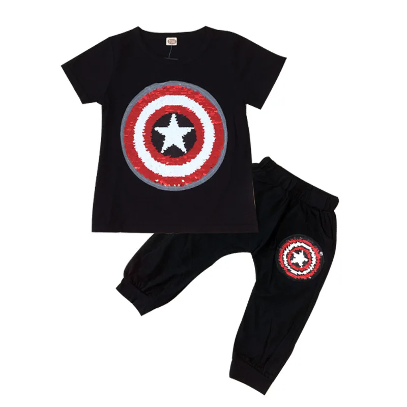Boy Clothing Sets Cotton Spiderman Boys Sets 2018 Size 6 The Flash T-Shirt Kids Kid Skateboard Clothes Shiny Clothes Boys Clothes 3