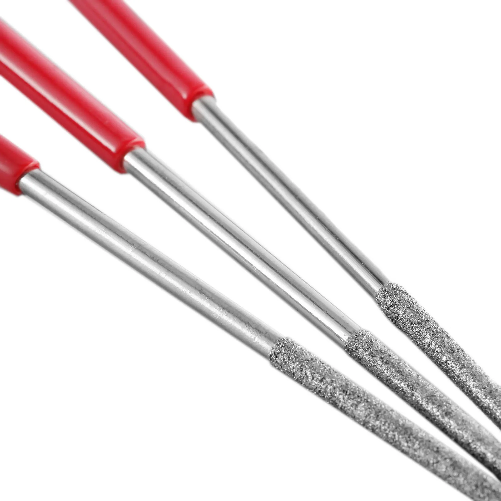 UXCELL Red Plastic Handle Rock Diamond 5mm X 180mm Round Needle File Files - Ali