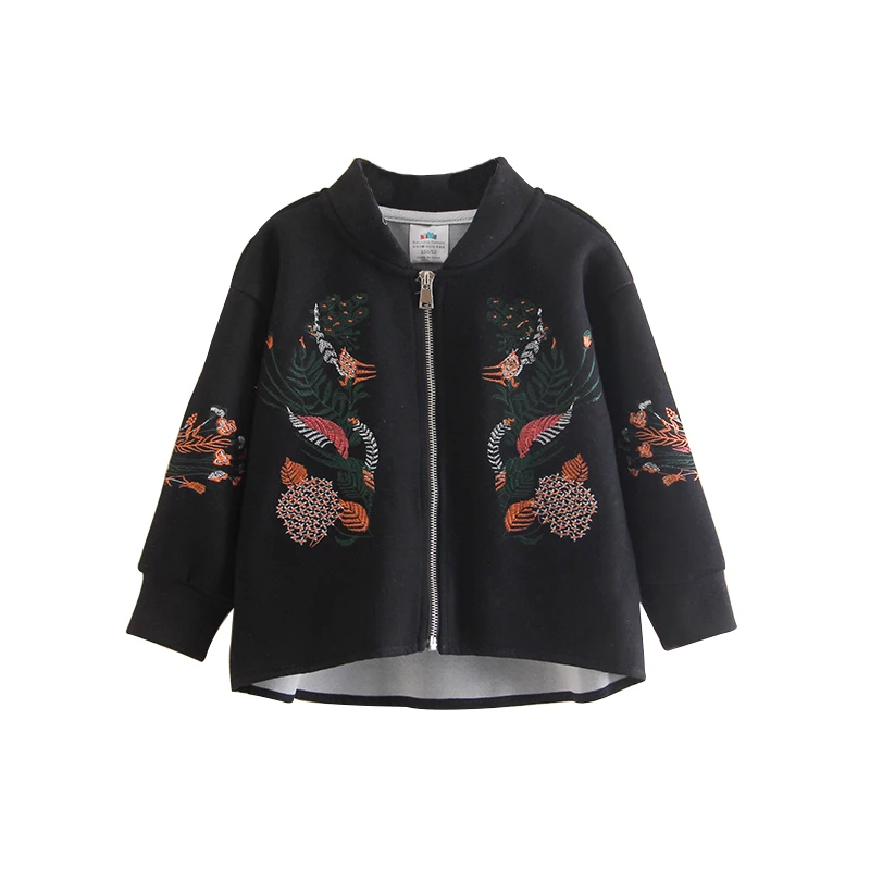 

Girls Coats And Jackets Autumn 2018 Casual Pattern Embroidery Girls Jacket Kids Long Sleeve Simple Children Clothinng B0710