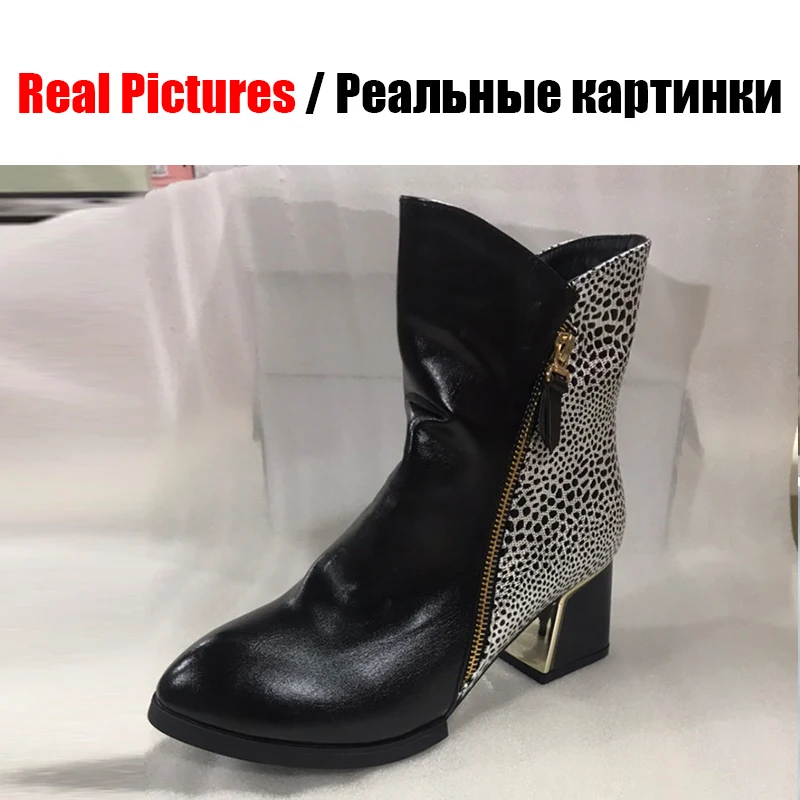 Ботинки BONJOMARISA женские на высоком каблуке рыцарские сапоги в стиле пэчворк
