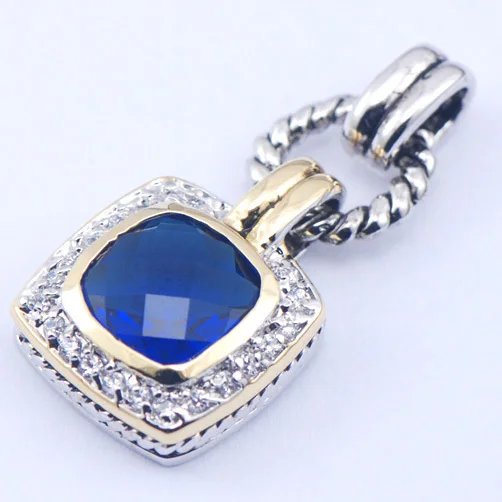 

New Blue Crystal Zircon Woman 925 Sterling Silver Crystal pendant TE361