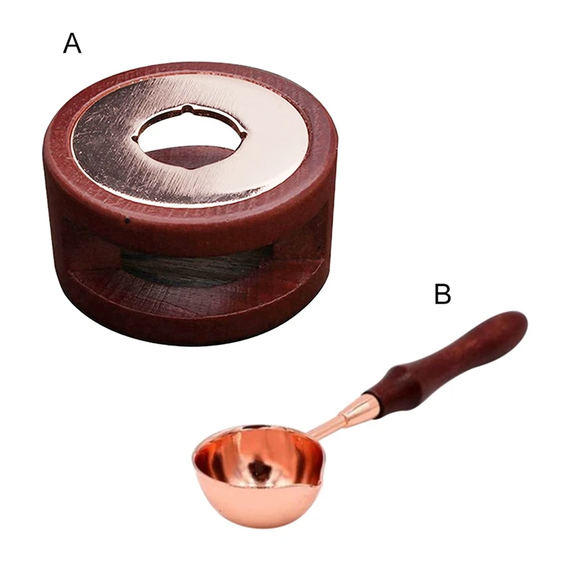 Household Retro Sealing Wax Melting Furnace Sealing Wax Solid Wood Spoon Candle Accessories Carefully Polished