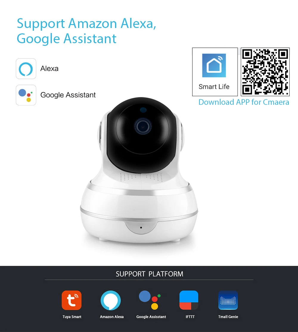 

HD 1080P Home Security IP Camera Two Way Audio Wireless Camera 2MP Night Vision WiFi Camera Smart life app control