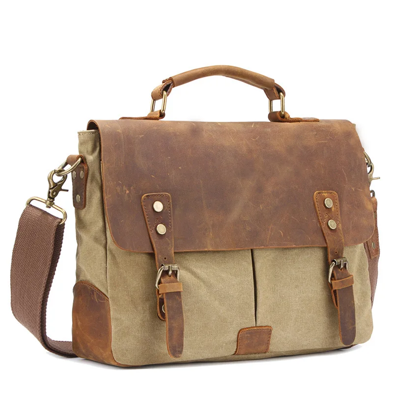 

Genuine Leather Handbag Men Bag for male Business Messenger bag Men's Travel Laptop Briefcase Shoulder Bags Satchel bolso hombre