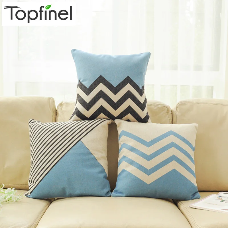 

Top Finel 2016 Hot Ripple Pattern Decorative Accent Throw Pillows Case Linen Cotton Cushion Cover for Sofa Car Seats 45X45cm
