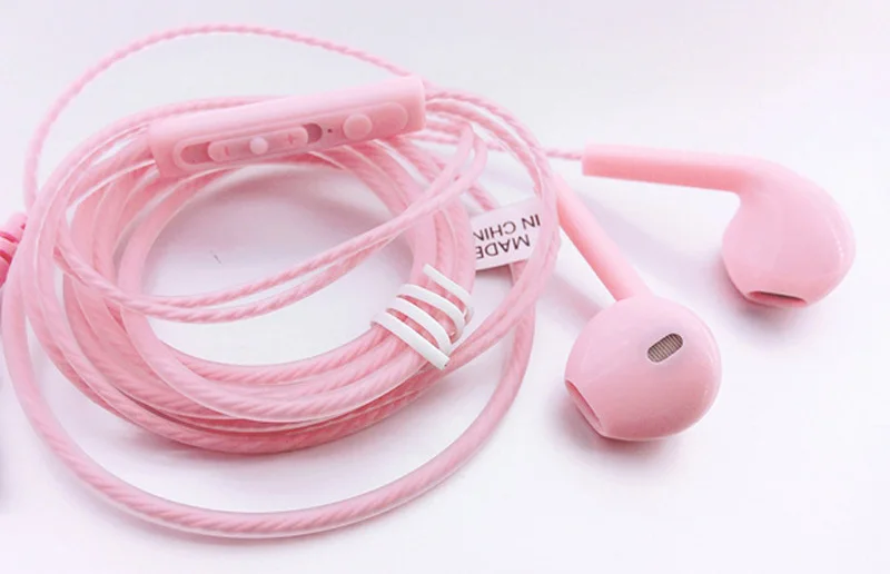 3,5 мм розовые стерео музыкальные наушники-вкладыши портативные наушники с шумоподавлением проводные наушники-вкладыши с микрофоном для samsung