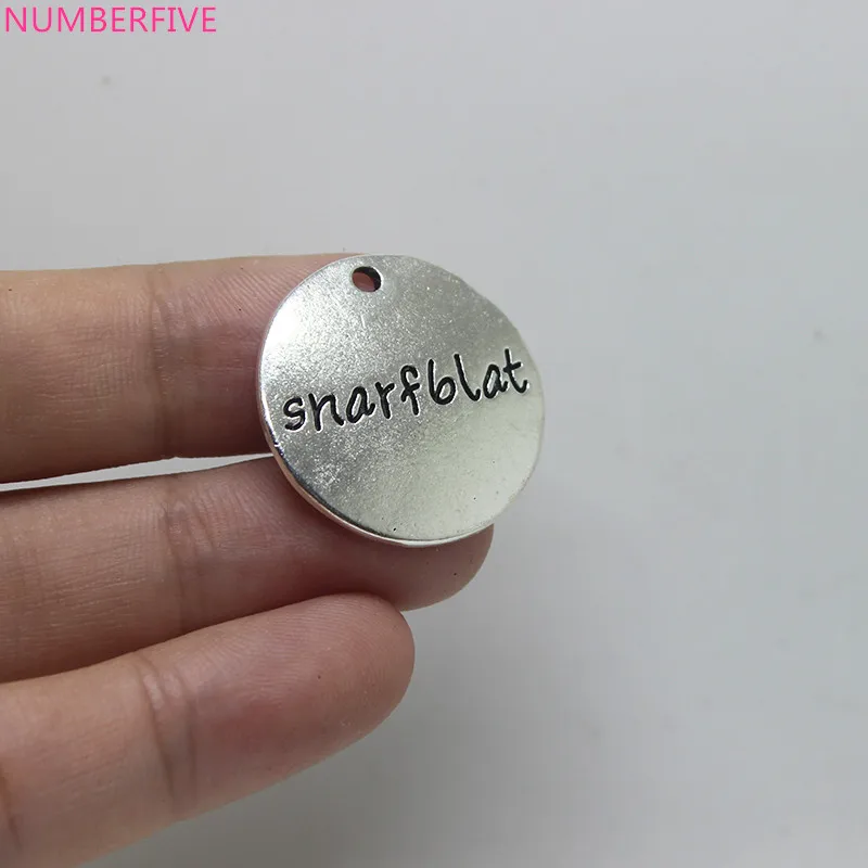 

12pcs-- 25mm Snarfblat Charm Antique silver tone Snarfblat Charm pendant
