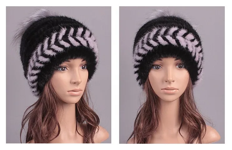 Новейший дизайн роскошный зимний натуральный мех шапки, топ продаж плюшевые из натуральной норки меховые шапки для женщин