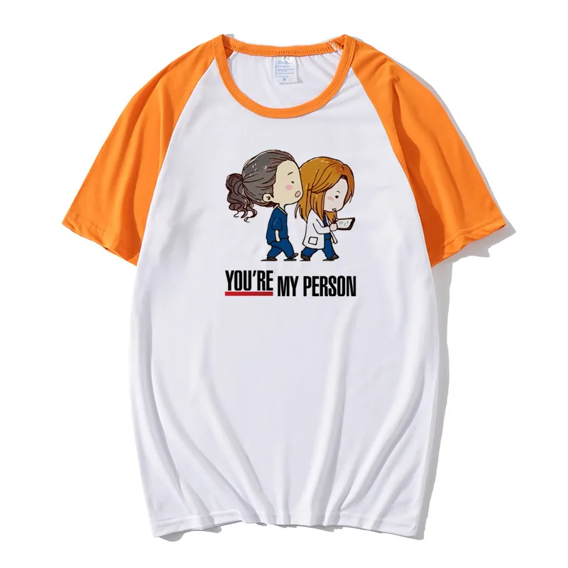 

Cartoon Greys Anatomy women t shirt printed You're My Person couple summer tee shirt lovely kawaii cotton Camiseta Feminina