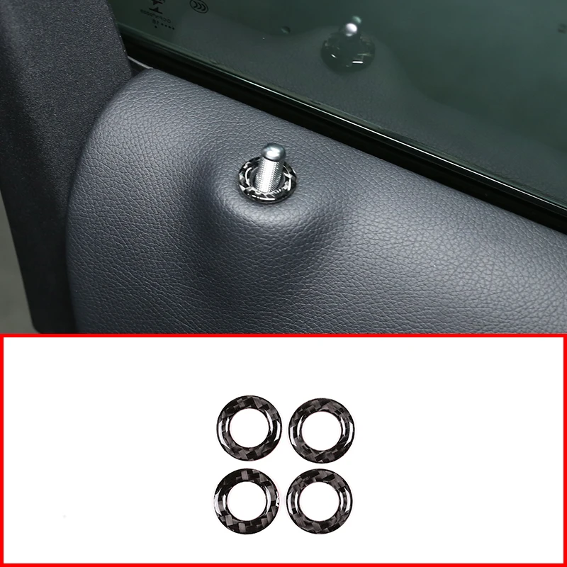 

4pcs Real Carbon Fiber Style Car Door Lock Cover Stickers For Mercedes Benz GLC X253 C Class W205 2015-2019 Car Accessories
