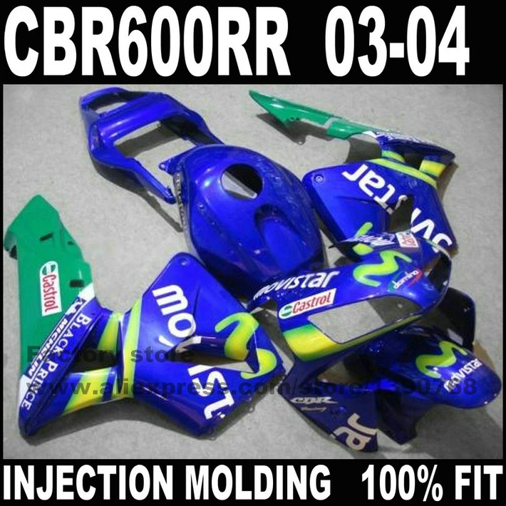 Детали для мотоциклов HONDA CBR 600 2003 2004 CBR600 RR F5 Обтекатели 03 04 синие обтекатели movistar