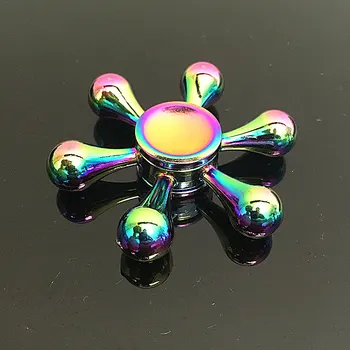 

Six drop Fidget Spinner Metal Rainbow Dragon Hand Finger Spinners Autism ADHD Focus Anxiety Relief Stress SZJD