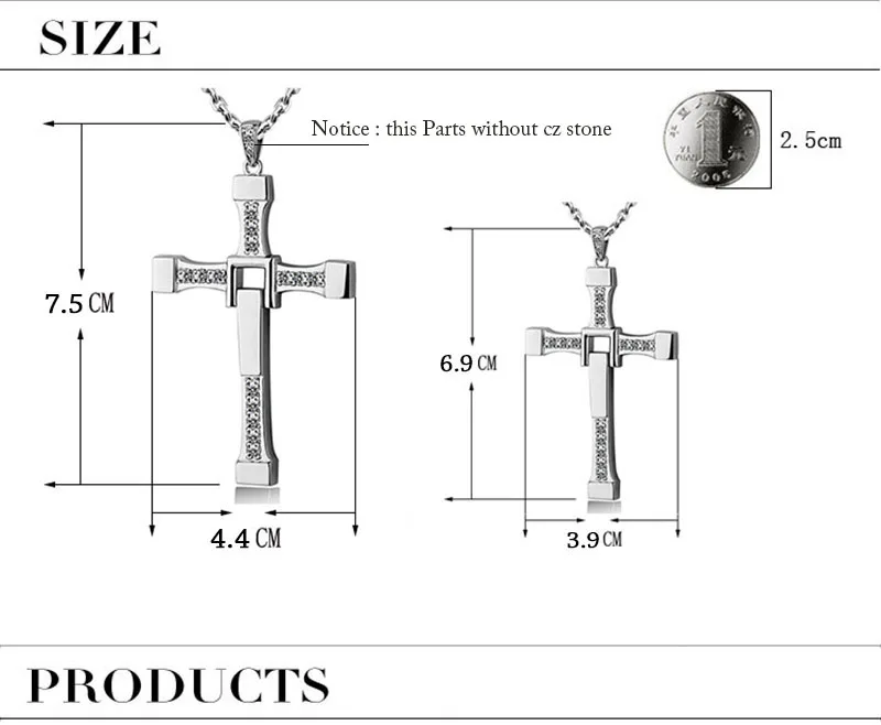 Горячая Форсаж знаменитостей Вин Дизель пункт ожерелье s кристалл Иисуса крест кулон ожерелье для влюбленных