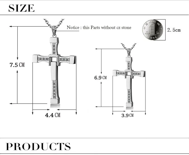 Hot-Sale-The-Fast-and-the-Furious-Celebrity-Vin-Diesel-Item-Necklaces-Crystal-Jesus-Cross-Pendant