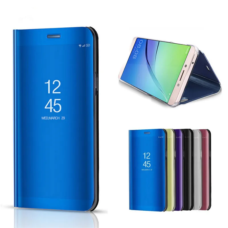 Прозрачный зеркальный чехол для Xiaomi Mi 8 8SE 6 5c A2 A1 6X 5X MIX 2 Note 3 откидной