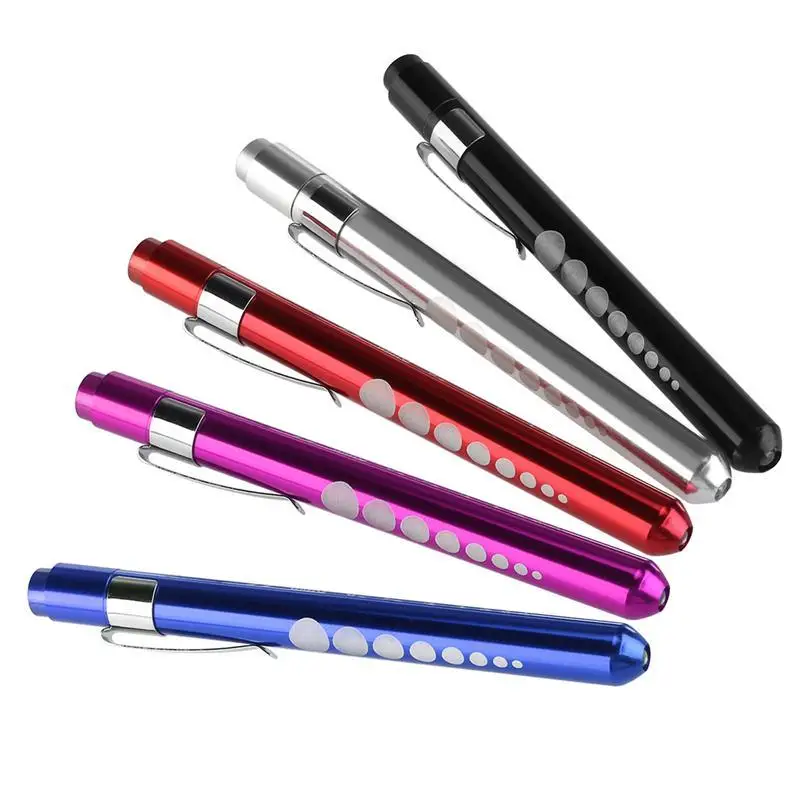 

3Pcs/Lot Random Color Reusable LED Penlight Flashlights with Warm White Light / Pupil Gauge