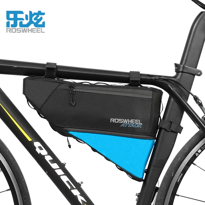 ROSWHEEL ATTACK, водонепроницаемая велосипедная сумка, Аксессуары для велосипеда, сумка для хранения на передней раме, треугольная сумка для велосипеда, жесткая установка
