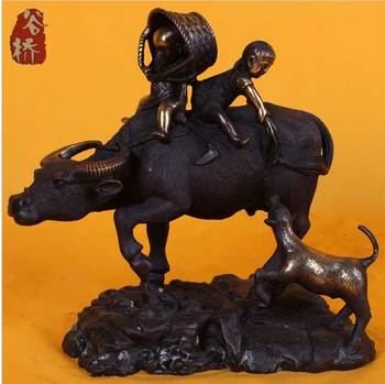 

WBY---418+++Bronze sculpture, cattle crafts copper brass derlook decoration cattle bronze sculpture,