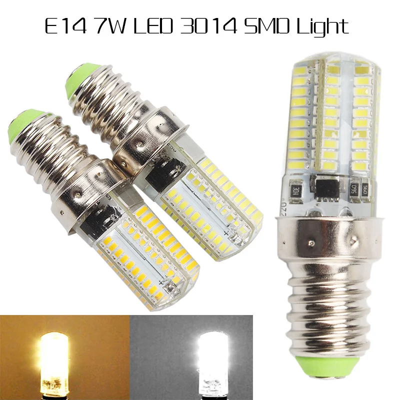 

E14 7W Silica gel 80 3014 SMD LED Dimmable Warm Pure White Light Bulb Lamp 110V/220V 2pcs/lot Free Shipping