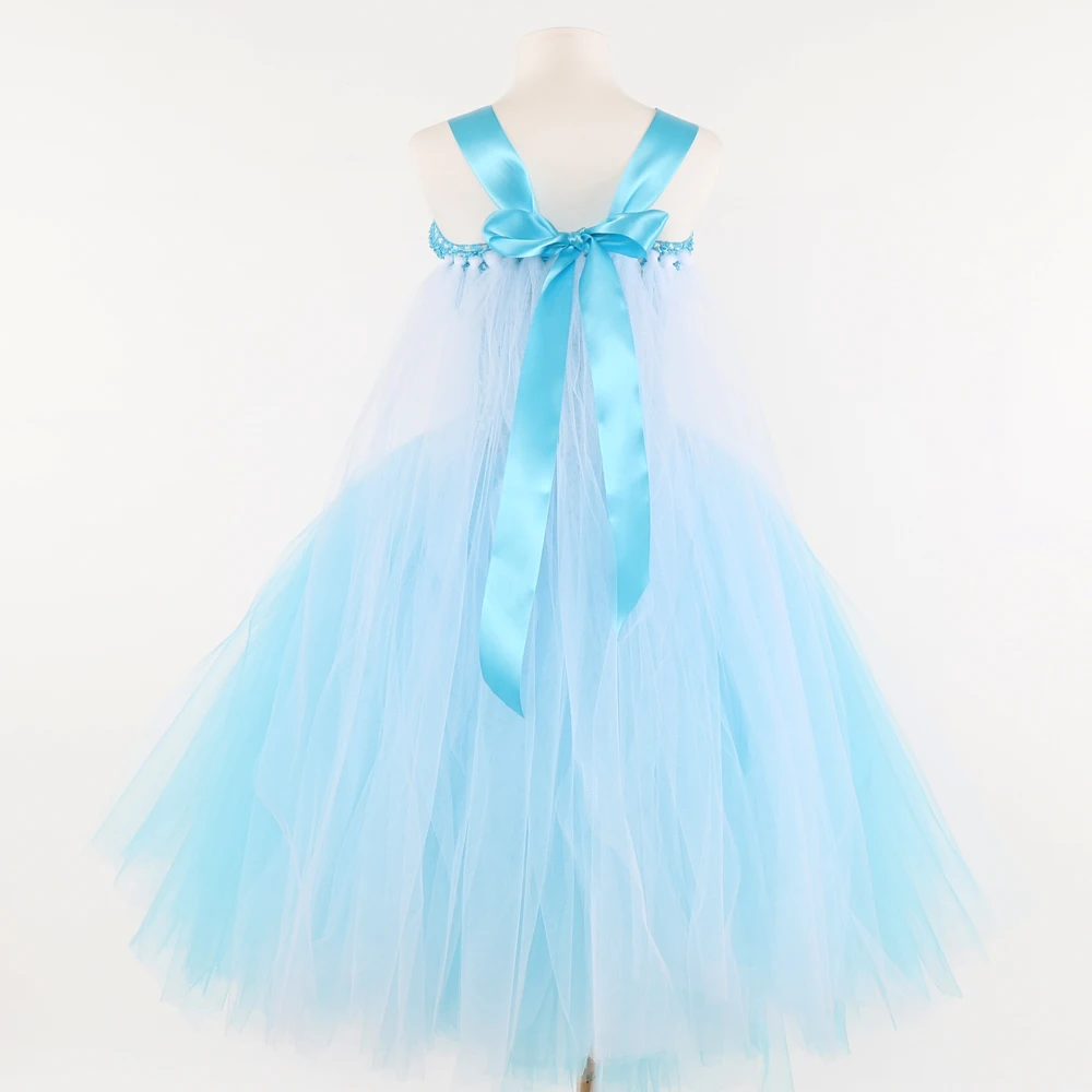Шикарные платья принцесс Эльзы для девочек, синий костюм Эльзы для костюмированной вечеринки со снежинками, Детский костюм на Хэллоуин новинка, детское платье-пачка для девочек