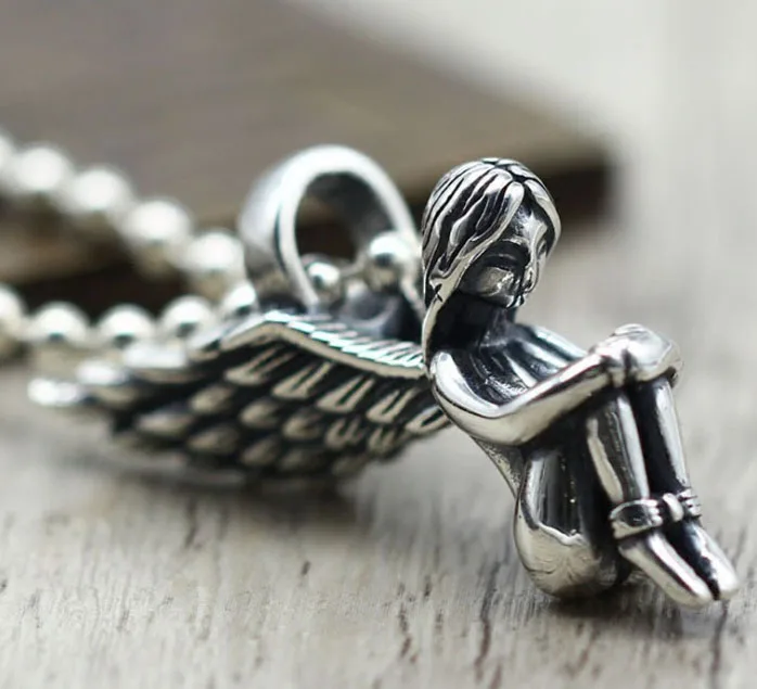 

925 Sterling Silver angel wing Pendant Charm decoration bracelet keychain necklace etc (without chain) fashio jewelry A2475