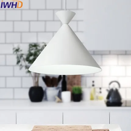Iwhd dormitorio LED Lámparas colgantes moda moderna lámpara colgante blanco salón restaurante hogar Iluminación lámparas iluminacion