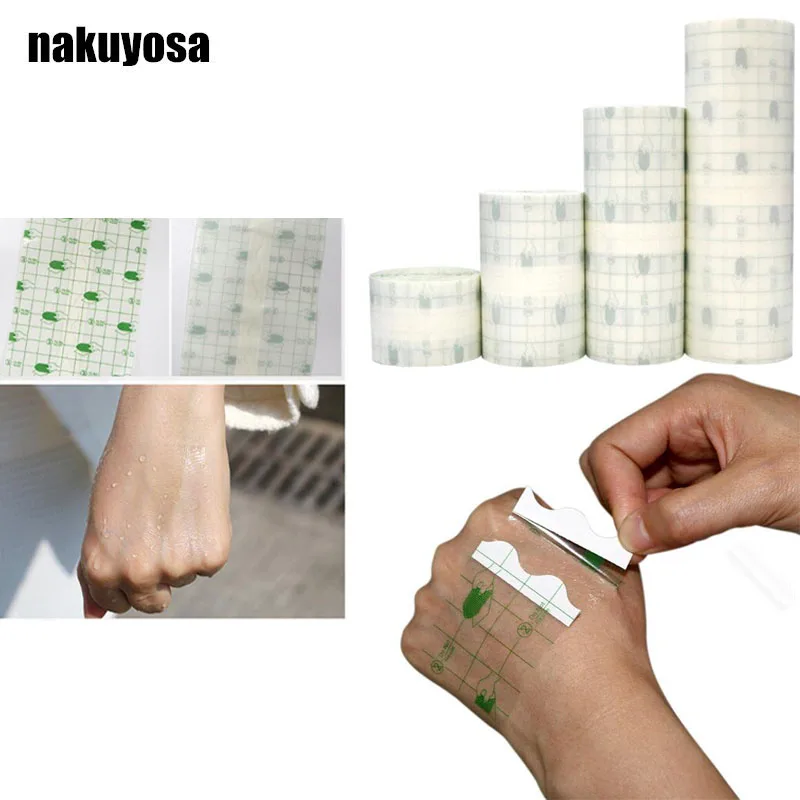 

10/15/20cmx10m Waterproof Transparent Adhesive Wound Dressing Fixer Plaster Fixomull Stretch PU Film Roll Fixation Tape