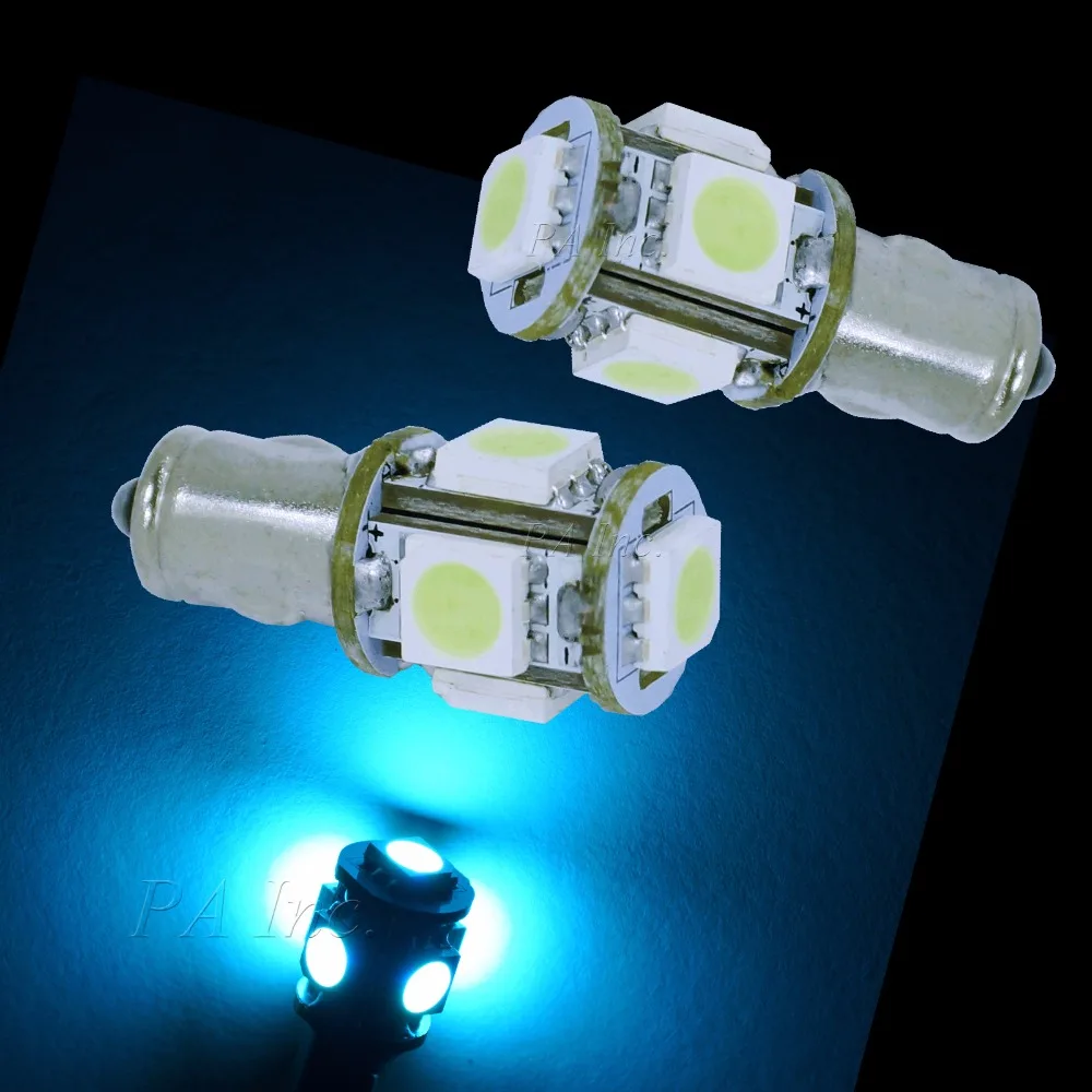 

PA LED 10PCS x LED DASHBOARD WARNING SWITCH BULB 6.3V Ice Blue Color BA7S 5SMD 5050 SMD Light