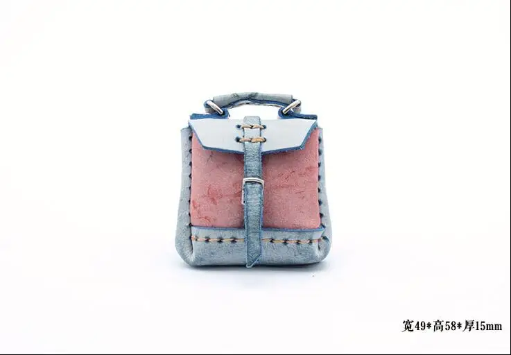 DIY leather craft Mini bag Small school bag Pendant sewing pattern pvc template