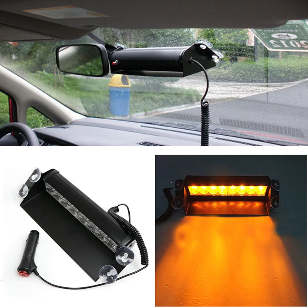 

8 LED Red/Blue Yellow Blue Car Police Strobe Flashing Light Dash Emergency Warning 3 Flashing Fog Lights 5 Style Car styling