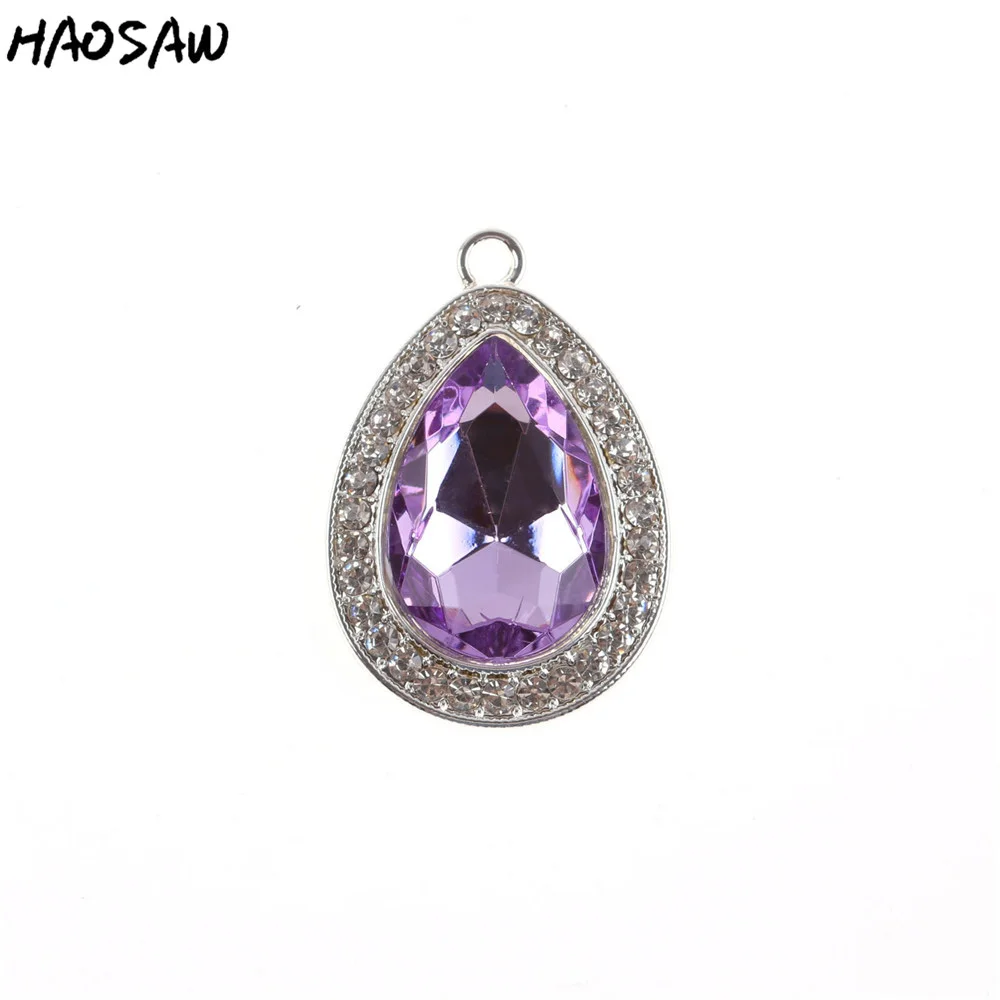 KQ Hot Sell 5pcs/lot 39*30mm Sliver Zinc Alloy Rhinestone