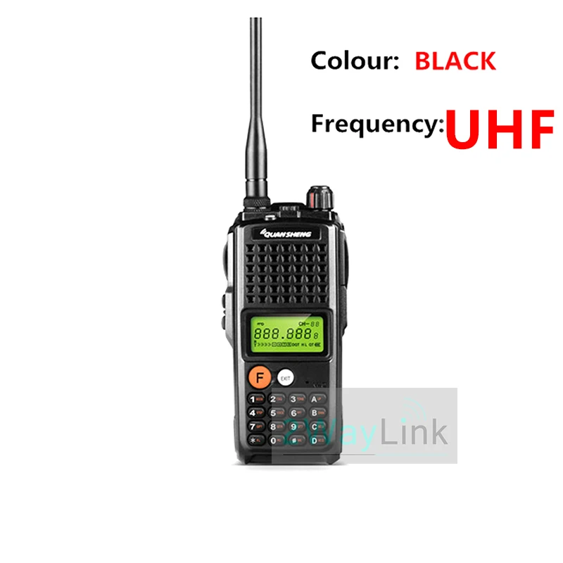 10 Вт QuanSheng TG-K10AT Walkie Talkie 10 км TG K10AT радио comunicador 10 км UHF400-470MHz дополнительный VHF диапазон двухстороннее радио 4000 мАч - Цвет: Black-UHF