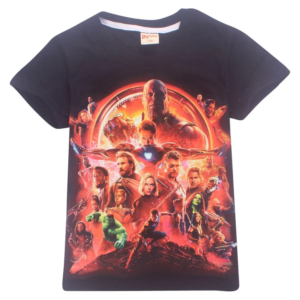 

2018 Summer Kids T shirt Boys Clothes Avengers Infinity War Superhero Thanos Hulk Tshirts For Girls Children Clothing Ninjago