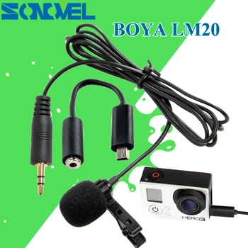 

BOYA BY-LM20 Lavalier Clip-on MIC Microphone Omni Directional Condenser Microphone for GoPro Hero 4 2 3 3+ & Camcorders DSLRs