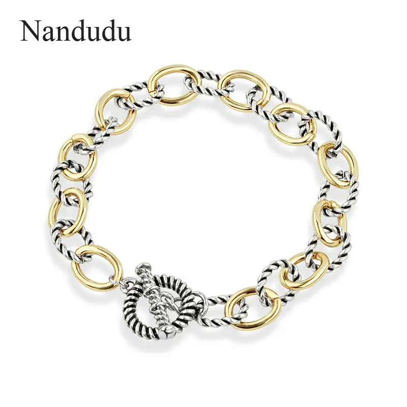 

Nandudu Antique Silver Gold Color Charm Bracelet & Bangle for Women Wedding Jewelry Accessories Fashion Jewelry Gift