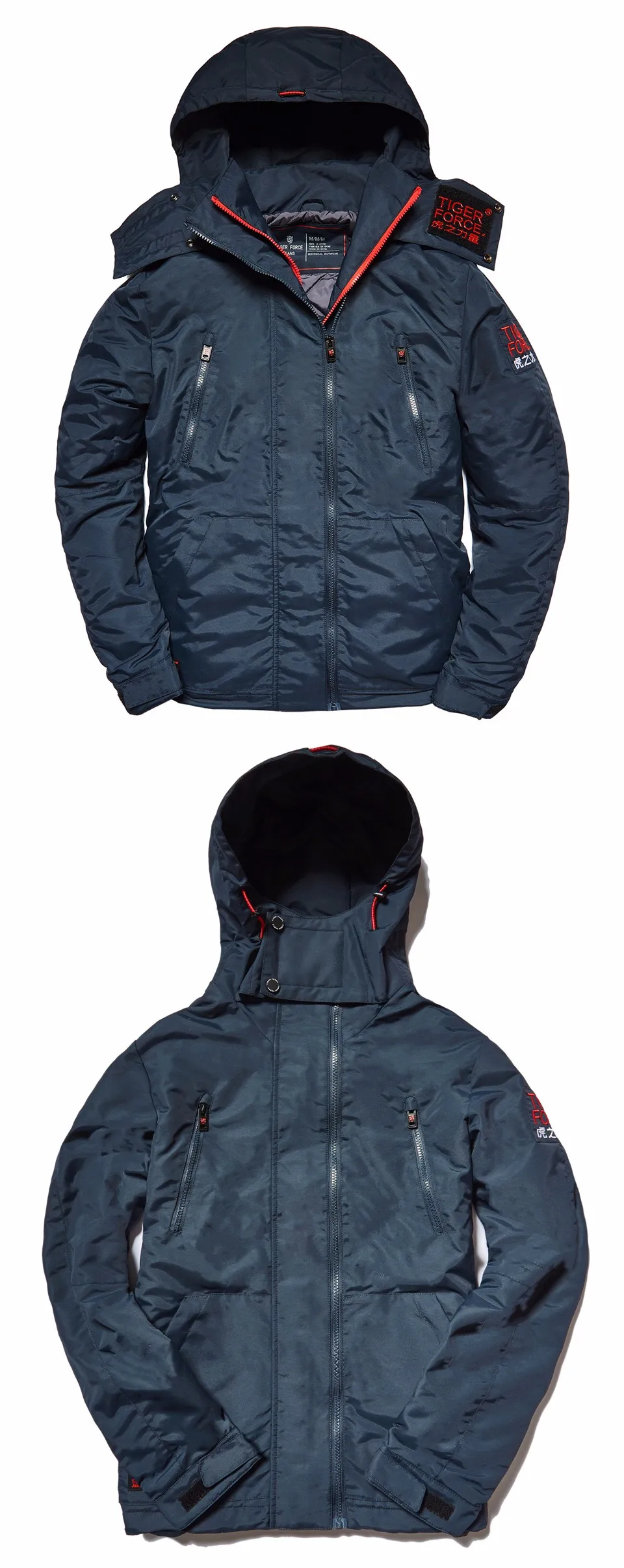 Сила тигра мужские куртки весенние куртки с хлопковой подкладкой куртка с капюшоном водонепроницаемое пальто ветровка мужская верхняя одежда