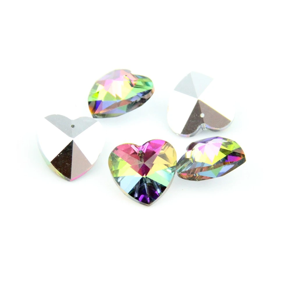 14mm 100pcs Rainbow Crystal Glass Diy Beads Heart Shape 1 Hole Crystal Lighting Prism Pendants Strand Diy Accessories Crystal Prisms Crystal Glass Prismglass Crystal Prisms Aliexpress
