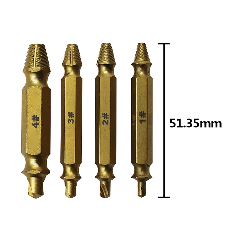 

4Pcs New Screw Extractor Drill Bits High Speed Steel Damaged Screw Remover Set