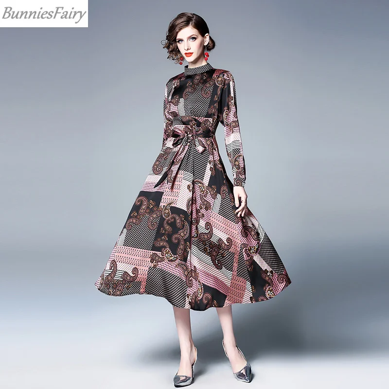 BunniesFairy 2019 весеннее Новое Женское винтажное Ретро Полосатое геометрическое