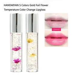 Температурный меняющий цвет бальзам для губ 5 цветов водонепроницаемый стойкий сладкий прозрачный желе цветок розовый Увлажняющий помада