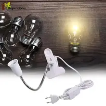 360 Grados Titular de Clip Flexible de La Lámpara E27 Con On off Interruptor Pies Tapones Luz de Noche Lámpara de Escritorio