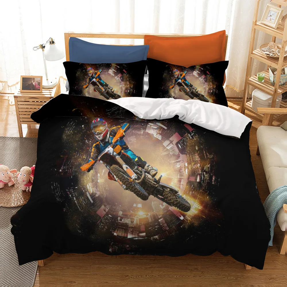 

Personalized 3d Printed Motorcycle Bedding Single Double Twin Full Queen King Size Modern Duvet Cover with Pillowcase