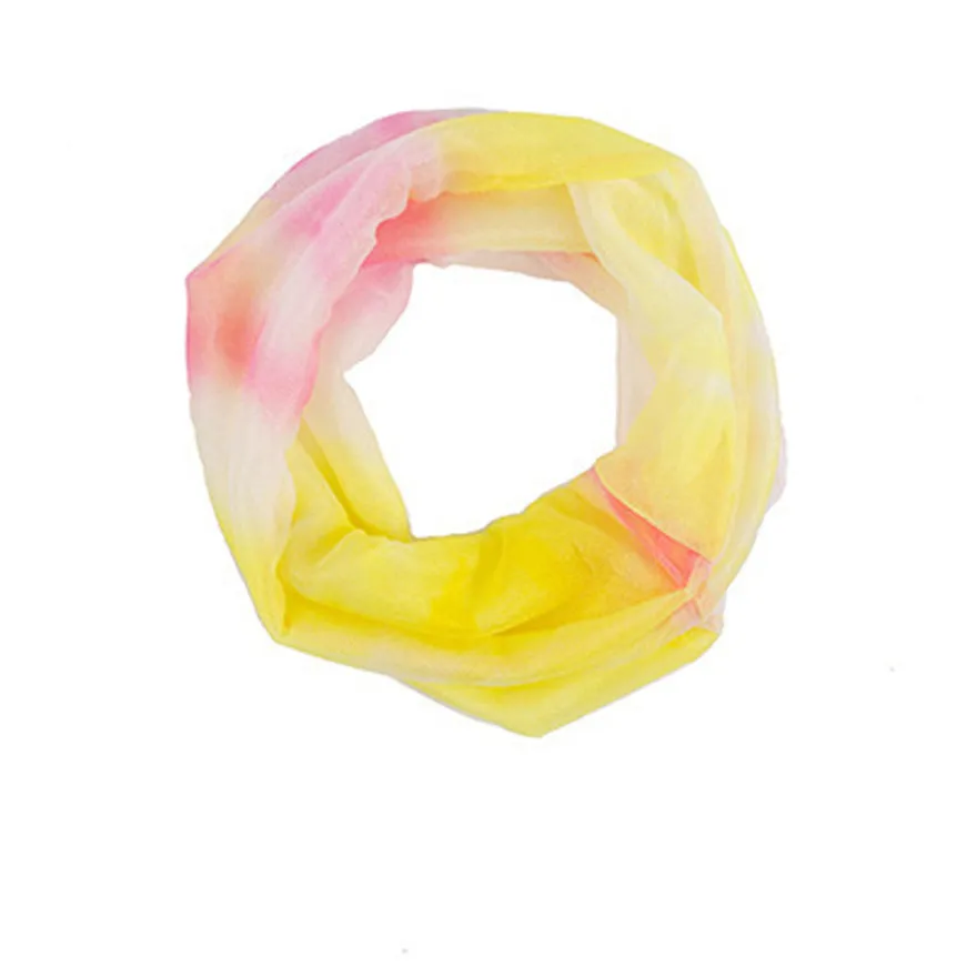 

Chiffon Neck Scarf Women Outdoor Sunscreen Gradient Cowl Shawl Ring **